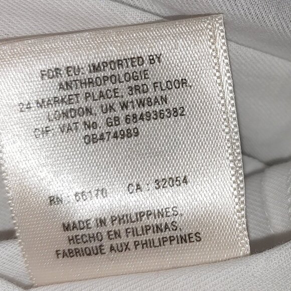 Anthropologie HD In Paris Long Sleeves Asymmetrical Tie Up Blouse Size 10 White - Picture 7 of 8